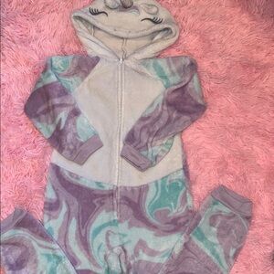 Purple and Green Hooded Onesie Pajamas